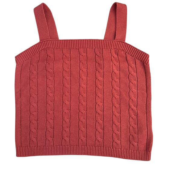 Joie Knit Sweater Tank Top Women’s Small Rust Cable Knit Square Neck - Picture 1 of 10